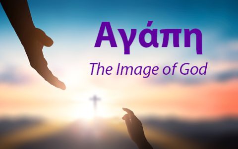 Help hand of God reaching over blurred cross on sunrise  background